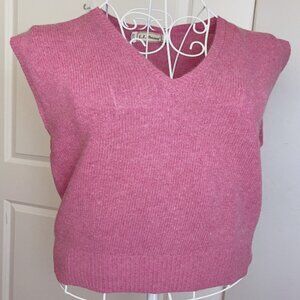 LL Bean Vintage Lt. Pink Lambswool/Angora Rabbit Sweater Vest SZ 38